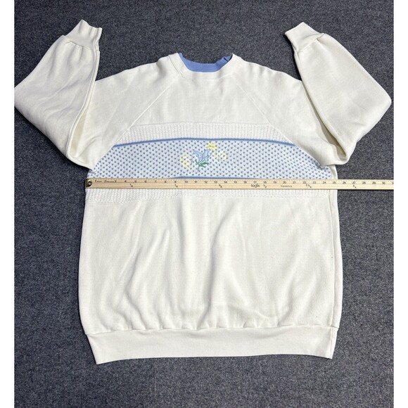 Vintage 90s Double Collared Crewneck Sweater Crocheted Size 2XL - Picture 6 of 9